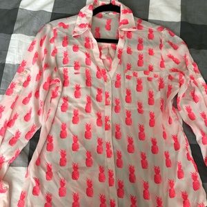 Hot Pink Pineapple Express Blouse